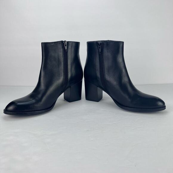 EUC LAMICA Black Soft Leather Block Heel Women's Booties Made in Italy - Picture 4 of 10